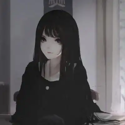  黑暗系女生头像动漫超酷的孤独二次元女生头像