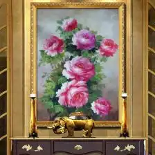  客厅风水画牡丹提材