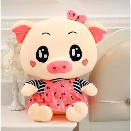  可爱情侣小猪毛绒玩具公仔背带裤趴趴猪儿童玩偶布娃娃生日礼物