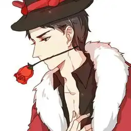  跪求卡通男生嘴含玫瑰花图片