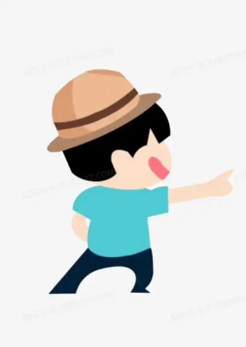  蓝衣服小人走你指示标识扁平化png图片素材免费下载扁平化png24803508像素