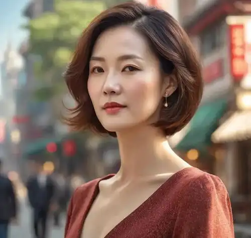  中年女性发型怎么选,侧分波波头很不错,知性时尚显气质