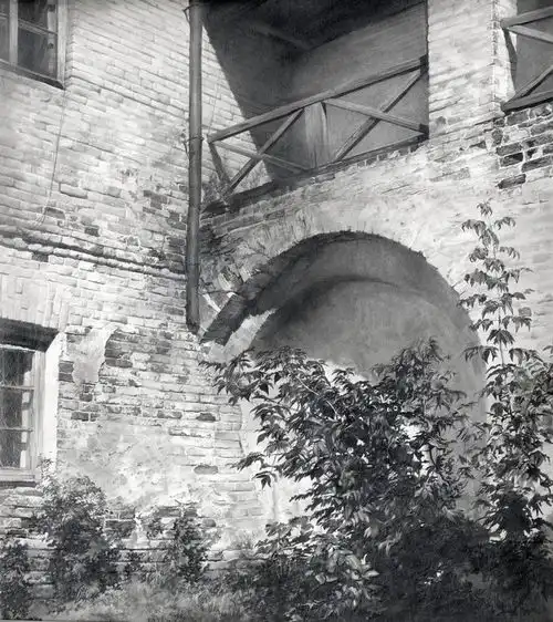  乌克兰画家谢尔诺夫细致入微的美女风景铅笔画