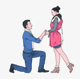  婚礼季男孩下跪向女孩求婚插画图片素材其他格式下载动漫人物大全