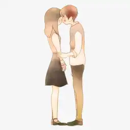  拥吻的情侣复古卡通插画图片素材其他格式下载动漫人物大全