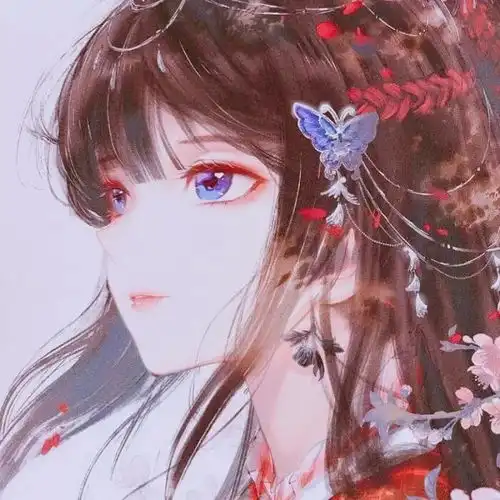  古风红色系头像城市堕入温柔的困意