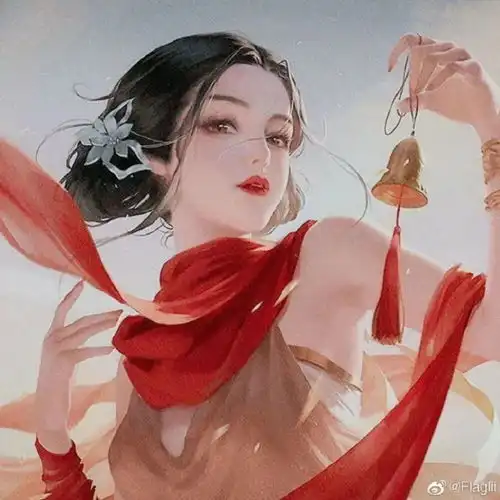  古风红色系头像城市堕入温柔的困意