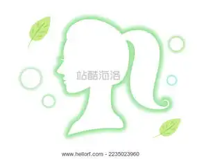  漂亮女生头像轮廓投影头像带叶子