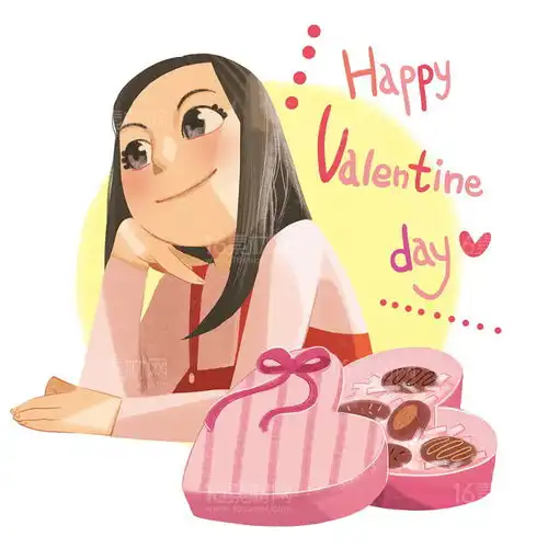  30款情人节主题手绘插图psd分层素材