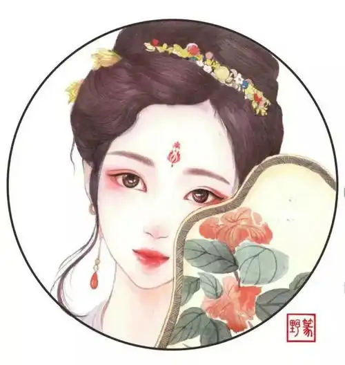 古风水彩美女插画欣赏