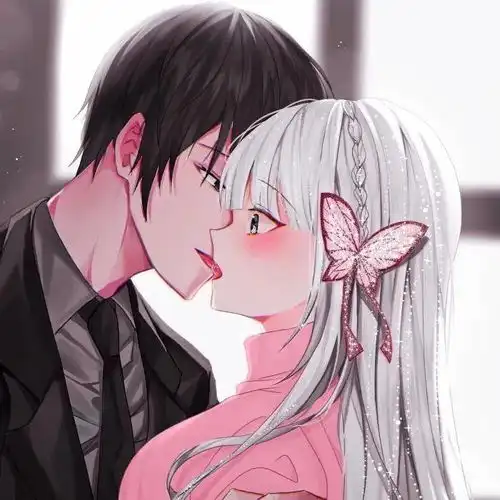  超甜二次元动漫接吻情头你永远是我的特例