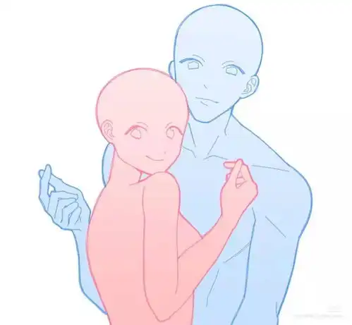  cp情侣线稿模板