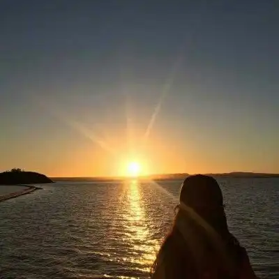  落日夕阳情侣头像