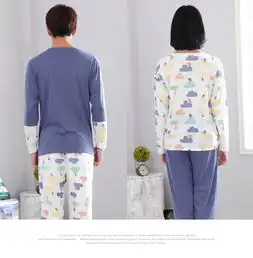  秋冬季新款韩版情侣睡衣长袖长裤针织棉可爱卡通女睡衣长袖家居服