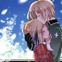  漫画头像男生女生拥抱