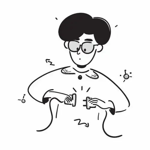  可爱小人简约黑白线条小人插画一笔画潮流插画人物动作开心生气占位符图标贴纸免扣2d卡通插画手绘png免抠素材107插画简约线条小人