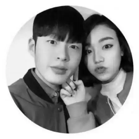  黑白情侣头像一男一女,个性创意圆形边框的