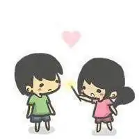  白底小人情侣头像系列微信头像图片大全