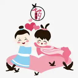  七夕情人节手绘牛郎织女相会图片素材其他格式下载动漫人物大全