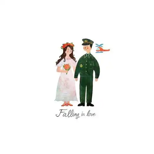  唯美好看情侣小插画卡通手绘头像图片