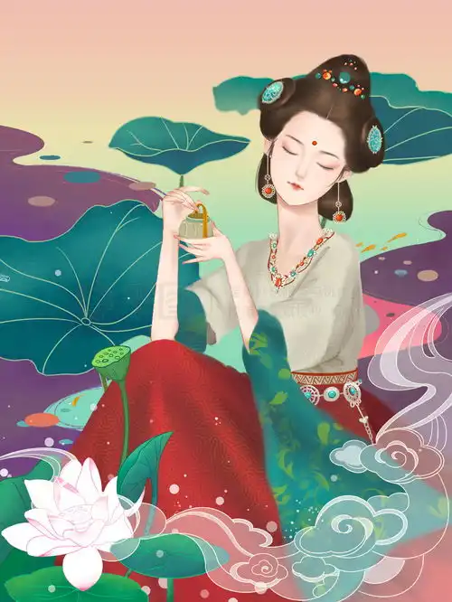  古风插画国风古风美女肖像插画免费下载插画图片3543像素千图网