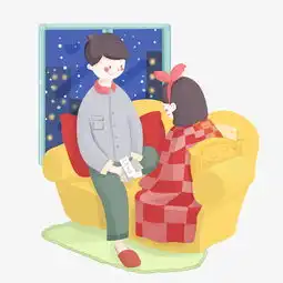  冬日情侣宅家游戏手绘卡通图图片素材其他格式下载动漫人物大全