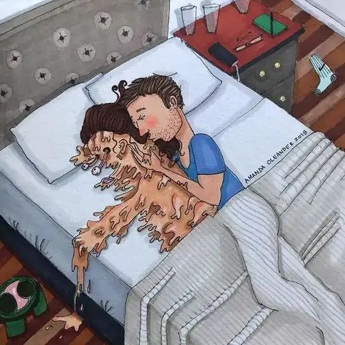  他画出了情侣间的甜蜜日常,让人看了脸红心跳