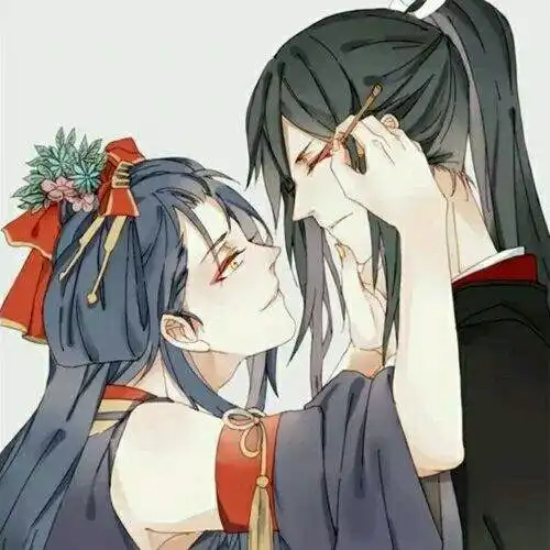  求古风动漫图不要那种特别复杂的但也不要太简单最好两个人左右有风景临摹起来不是很难那种