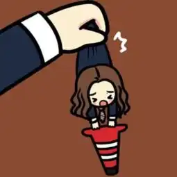  情侣主题之抓住小人女版壁纸桌面