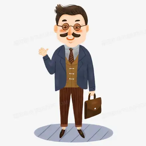  手绘卡通中年男人卡通形象免抠元素png图片素材下载男人png熊猫办公