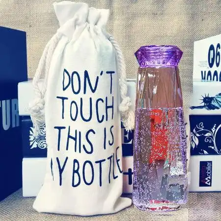  网红玻璃杯韩版创意钻石杯子学生少女男便携情侣炫彩色ins果饮杯