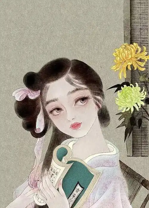 古典美人手绘她把词牌名画成美人每张都美得动人心弦