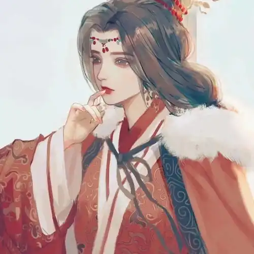  古风红色系头像城市堕入温柔的困意