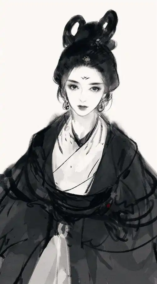 绝古风美女人像线稿,收获新老婆