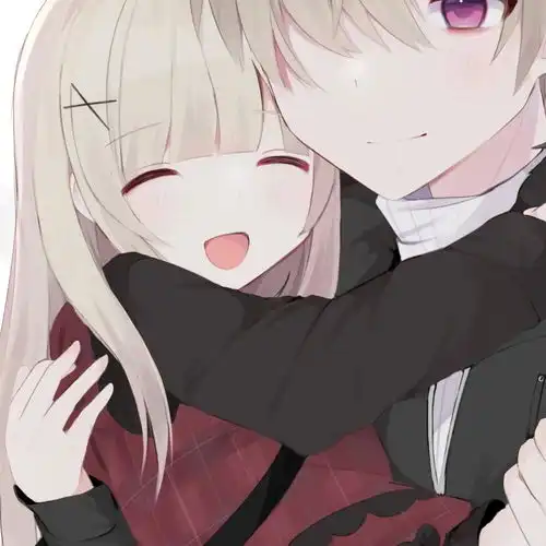  二次元情侣头像一到深夜,饿和想你,都得忍着