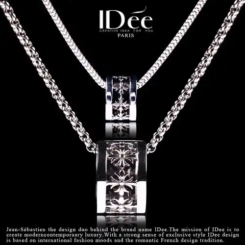  简约情侣配饰,坚定美好爱情法国idee情侣款项链时尚吊坠饰品