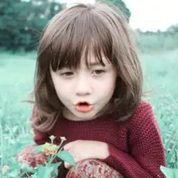  一对美韩混血双胞胎姐妹非常可爱的女孩