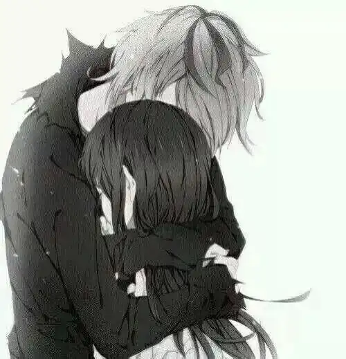  给喜欢的男生画一张二次元的男女拥抱图,谁有