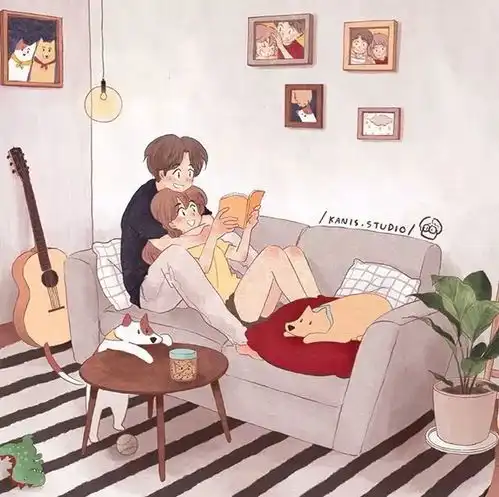  超浪漫的一组爱情插画,描绘了情侣间的甜蜜日常