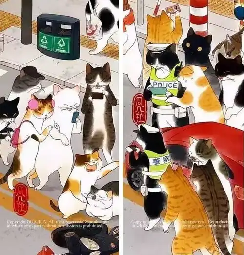  她将唐朝美女画成猫,萌化14万粉丝,被猫统治的世界是这样的