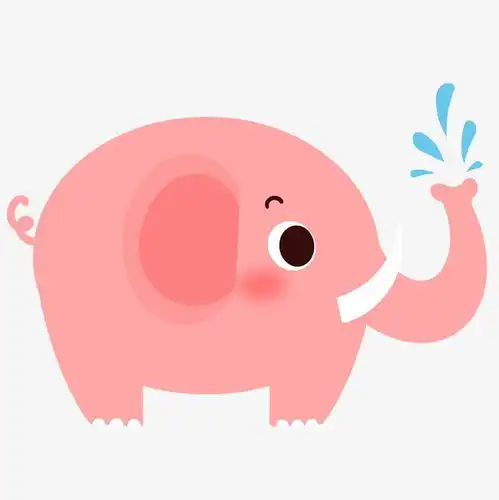  粉红色的大象和白熊