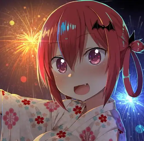  二次元和风头像动感美丽的和服少女,对未来充满了希望