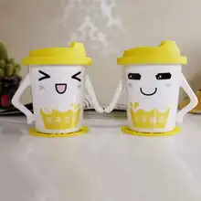  情侣杯子一对创意可爱卡通对杯陶瓷水杯带盖勺杯具套装生日礼物