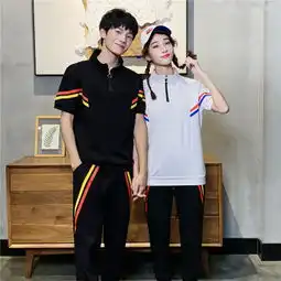  情侣装夏装2019新款气质韩版t恤ins运动套装男女夏季短袖