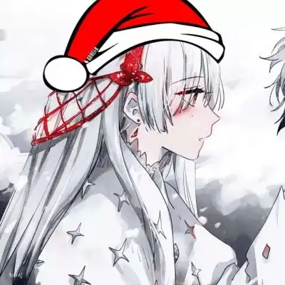  浪漫动漫情侣圣诞情侣头像没钱买圣诞礼物,可以以身抵债吗