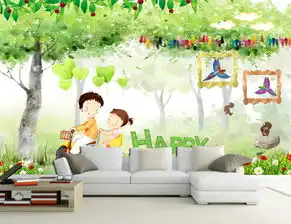  唯美儿童房浪漫情侣卡通儿童房背景墙图片设计素材高清psd模板下载176.12mb儿童房背景墙大全