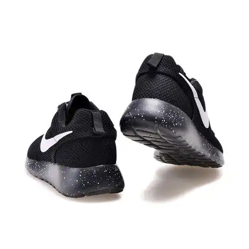  耐克跑步鞋泼墨nikerosherun奥运伦敦男女运动鞋黑白网面透气轻便情侣晨练鞋