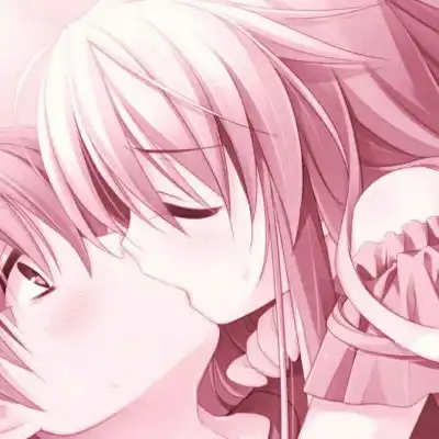  舌吻动漫情侣头像一左一右高清图片情歌合衬旧梦成妆