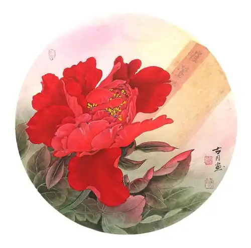  福迎牡丹花开富贵胡志刚牡丹画作品欣赏