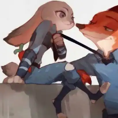  疯狂动物城情侣头像狐尼克和兔朱迪cp情头